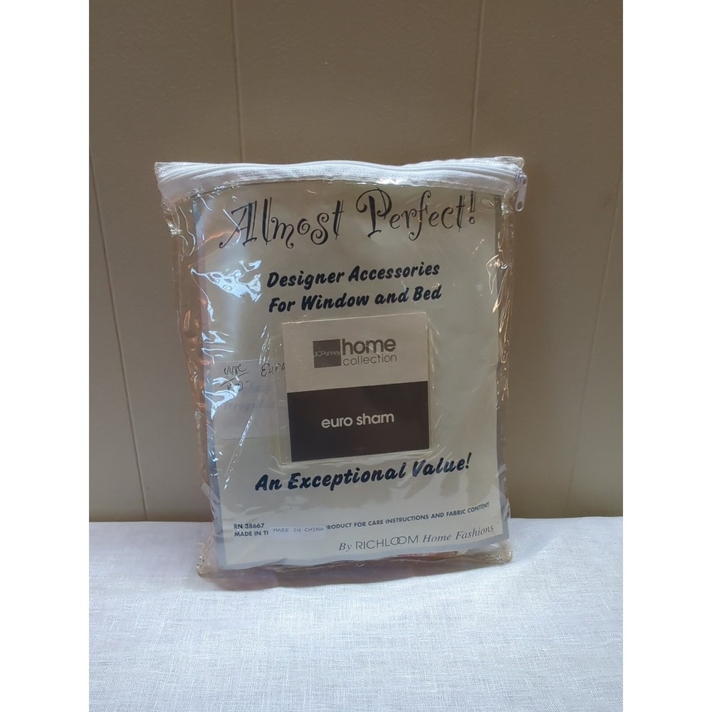 Richloom Euro Sham Pillow Case Floral Pattern on Beige Fine Burlap 1 Piece - NOS - Picture 2 of 2